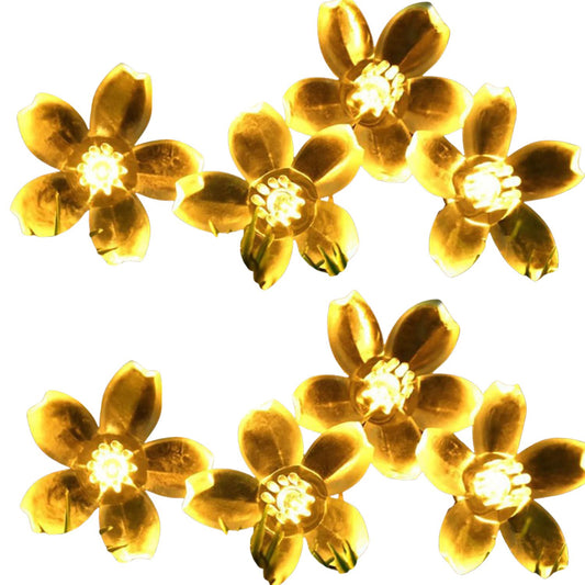 Elegani Super Pack-Cherry Blossom Flower LED String Lights – 20 Warm White LEDs, 9.5ft Indoor Floral Decor, 12 Pack Display