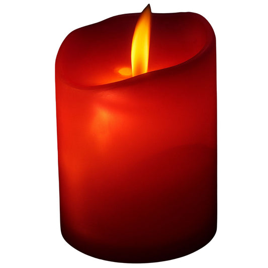Elegani Small Flameless LED Candle 12 Pack – 2.75" Red Tealight –Flickering Lights for Indoor Decor, Events, Holidays