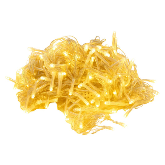 Elegani 200 LED Warm White Curtain String Lights – 6.6ft x 6.6ft Plug-In, 8 Lighting Modes, Indoor/Outdoor Use, Ideal for Bedroom, Window, Party, and Holiday Decor