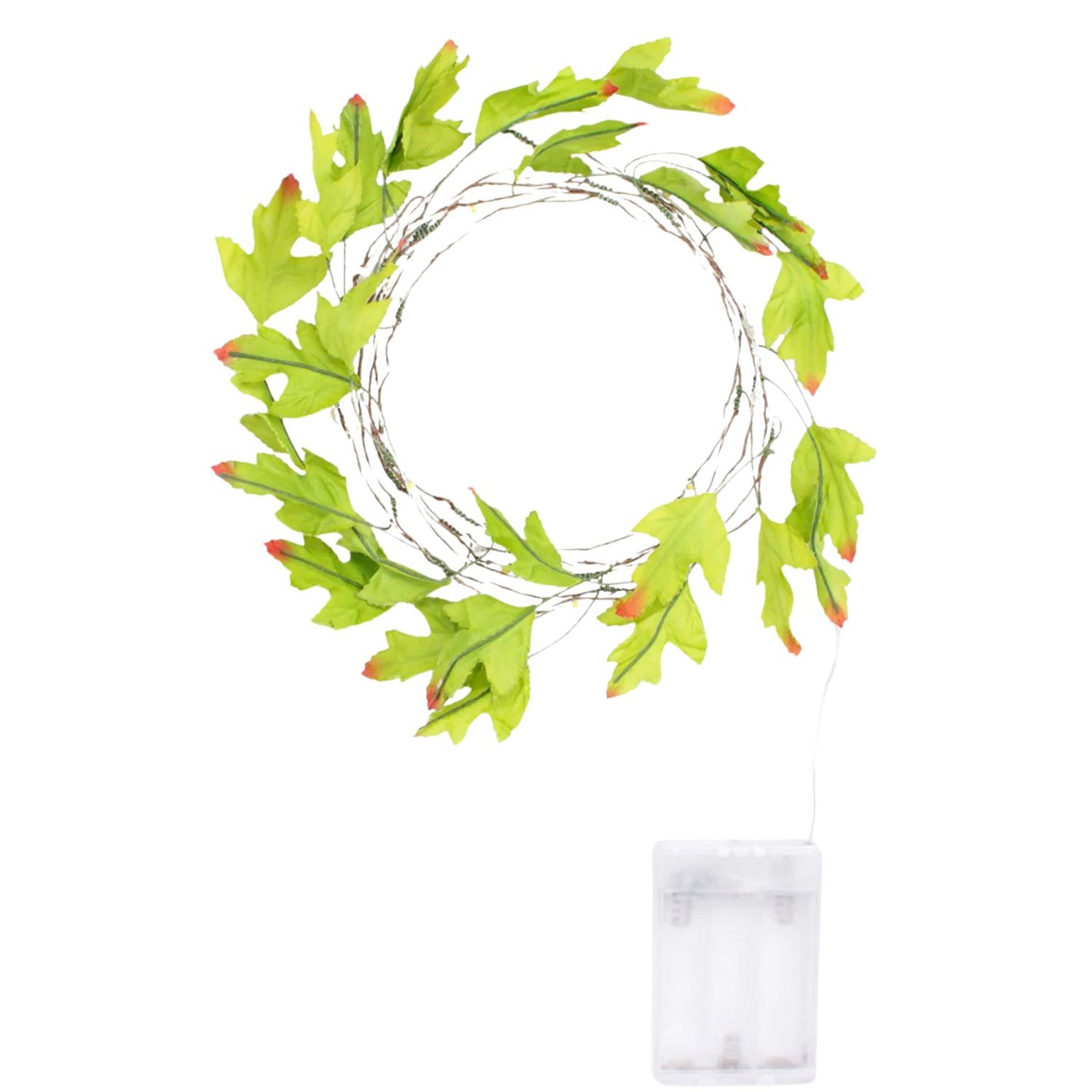 Elegani 20 LED Maple Leaf Fairy Lights – 7.7ft Green & Orange Ombre Leaves with Warm White LEDs