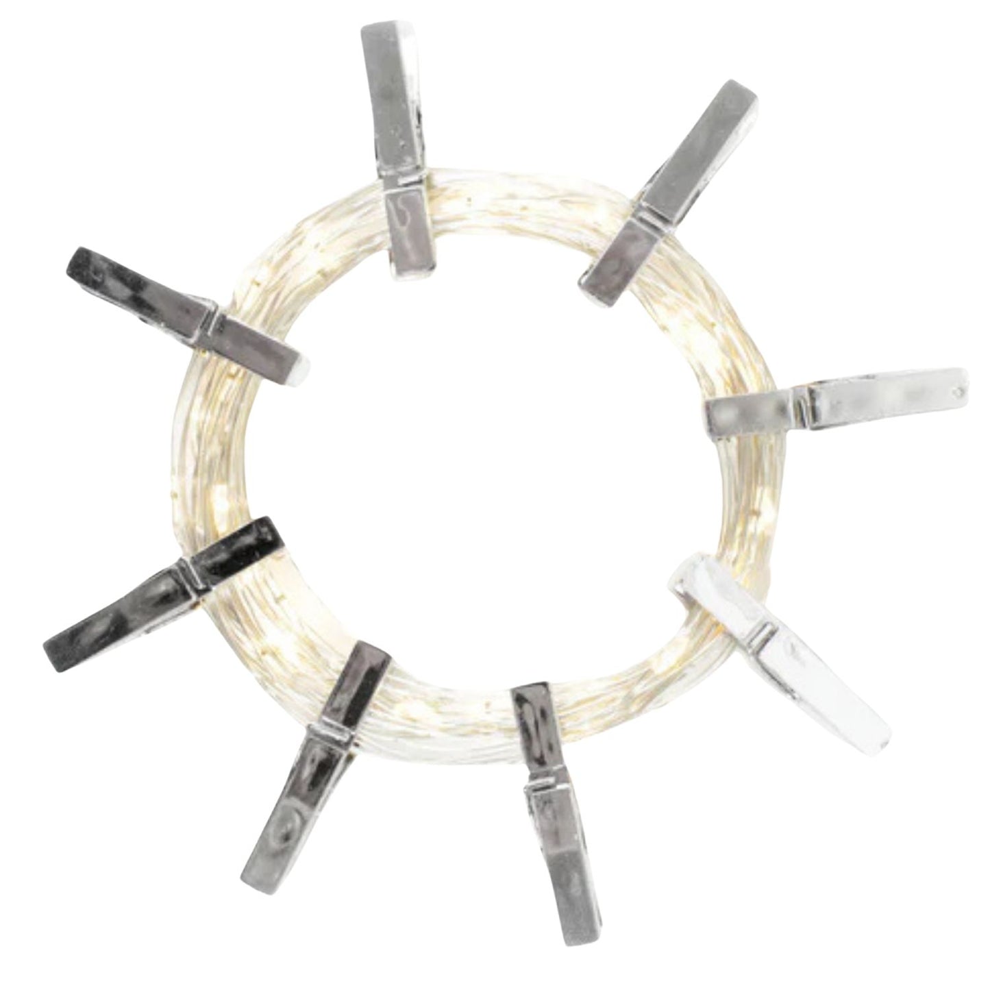 Elegani 36 LED Silver Photo Clip String Light – 13ft Warm White Decorative String Light with Metallic Silver Clips