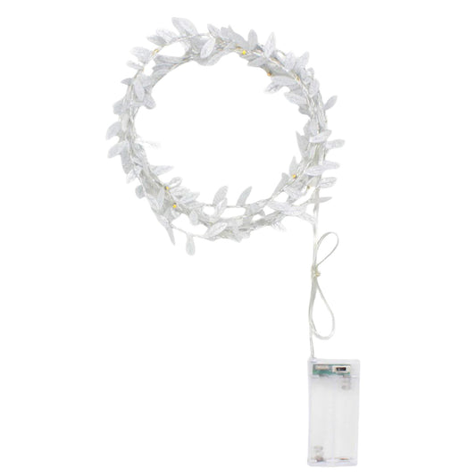 Elegani 20 LED Leaf Vine Fairy Lights – 7.8ft Silver Copper Wire String Light for Indoor Outdoor Decor