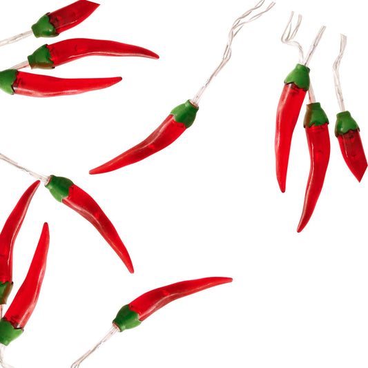 Elegani Chili Pepper String Lights – 10 Warm White LED Indoor Décor, 6ft Light Strand