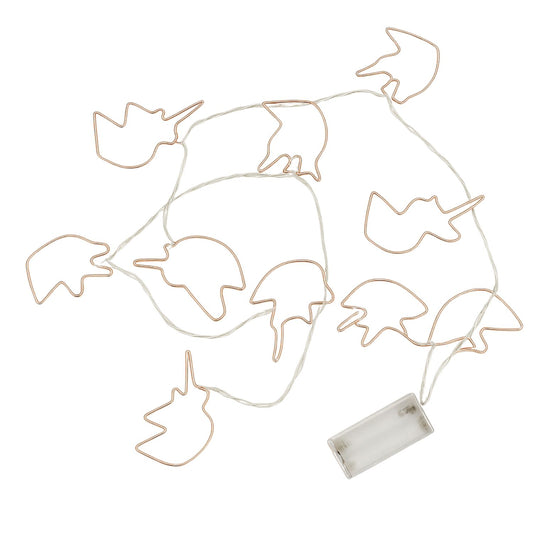Elegani Rose Gold Unicorn String Lights – 10 Warm White LED Lights on 4.5ft Cord – Cute Nursery or Bedroom Décor for Kids, Teens, and Dorms