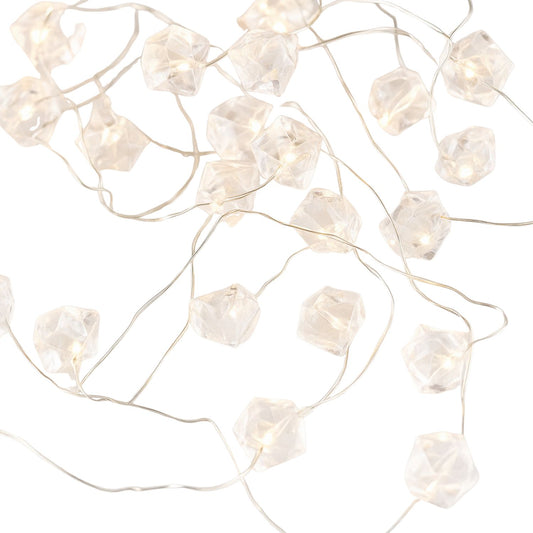 Elegani 10 LED Crystal String Lights – 4.9ft Warm White, Clear Wire, Indoor Decorative Fairy Lights for Bedroom, Party, Wedding, and Holiday Decor