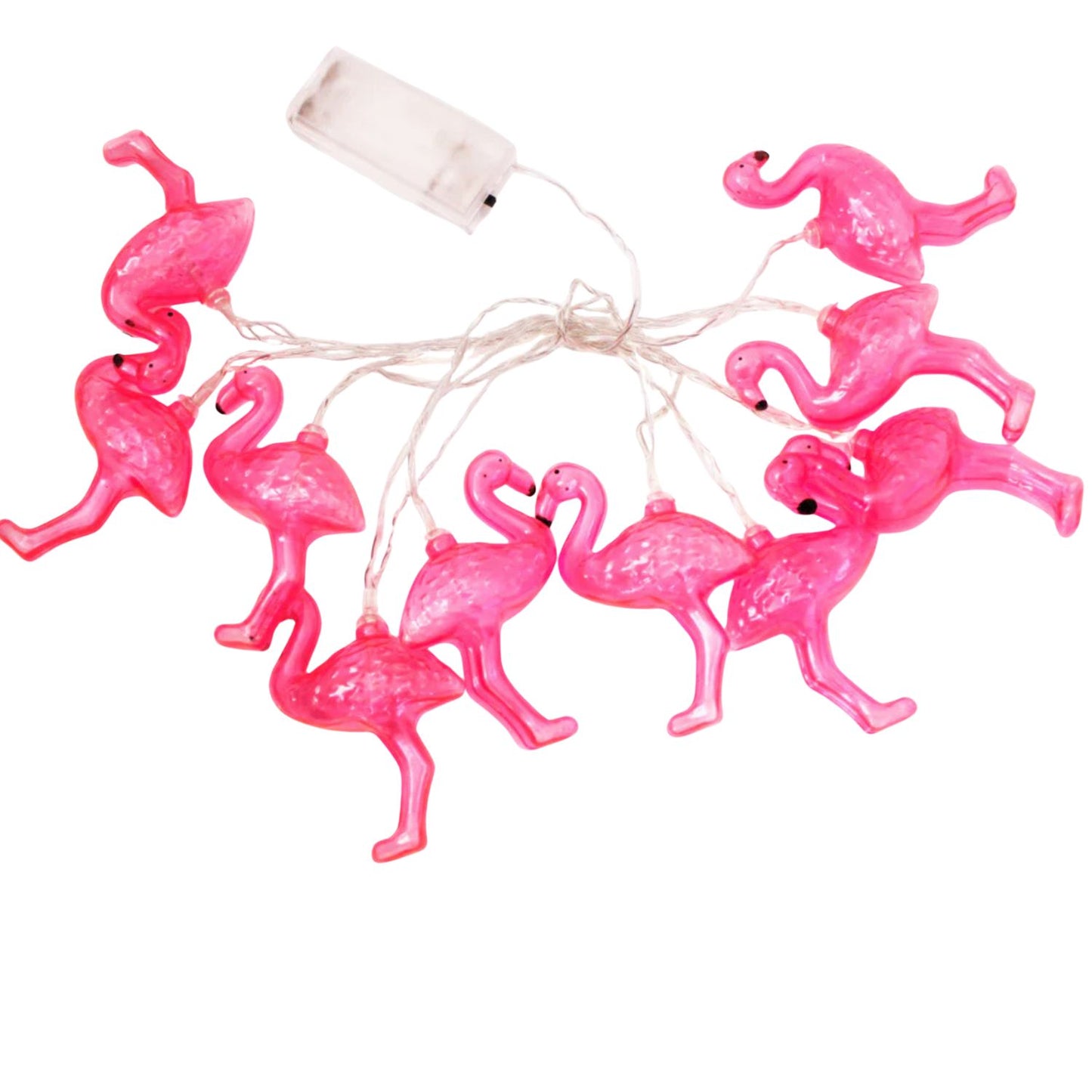 Elegani 10 LED Flamingo String Lights – Warm White Indoor Outdoor Décor for Windows, Gazebos, Deck Railings