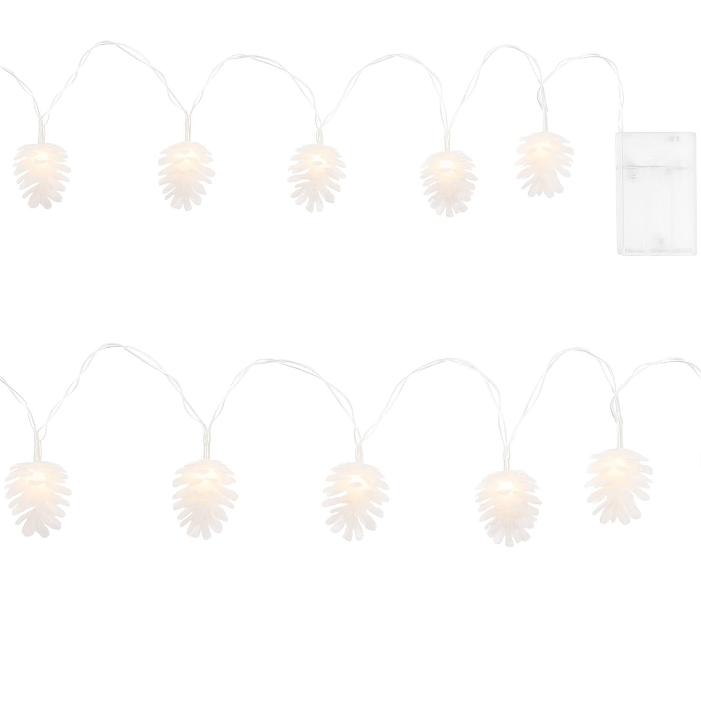 Elegani 10 LED Pine Cone String Lights – Warm White, Soft Plastic, Indoor Outdoor Decorative Lighting