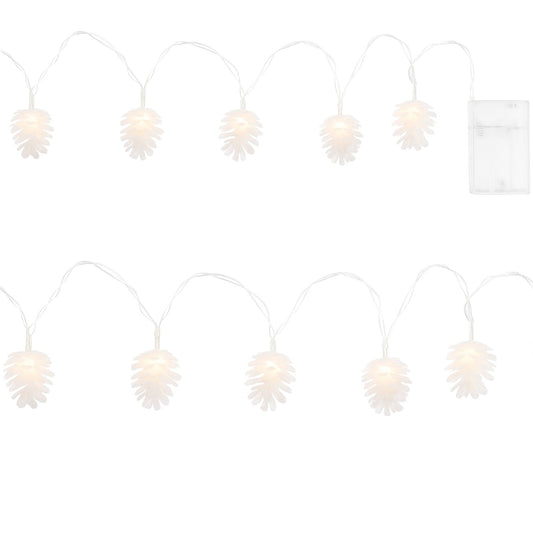 Elegani 10 LED Pine Cone String Lights – Warm White, Soft Plastic, Indoor Outdoor Decorative Lighting