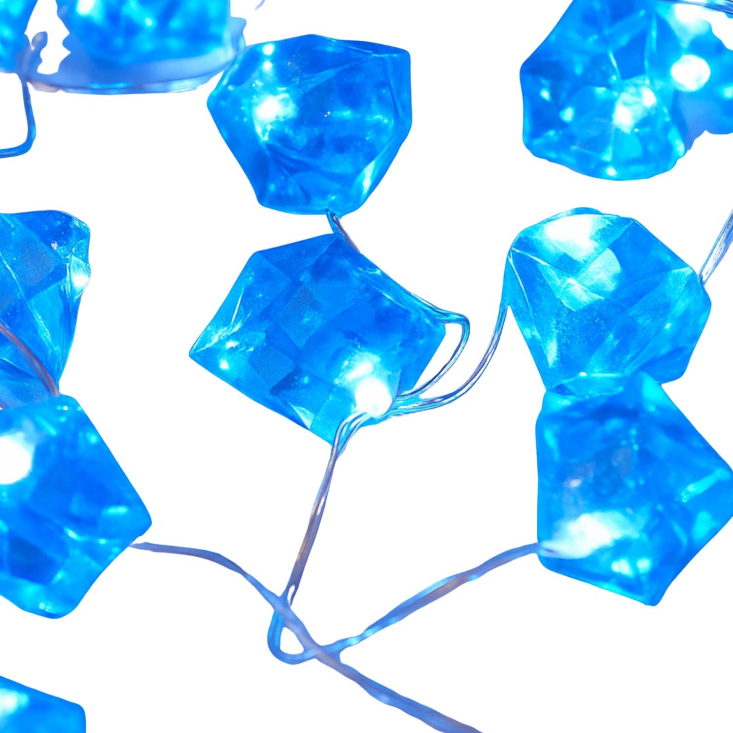 Elegani 10 LED Crystal String Lights – 4.9ft Cool Blue, Clear Wire, Indoor Decorative Fairy Lights for Bedroom, Party, Wedding, and Holiday Decor