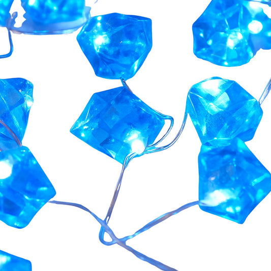 Elegani 10 LED Crystal String Lights – 4.9ft Cool Blue, Clear Wire, Indoor Decorative Fairy Lights for Bedroom, Party, Wedding, and Holiday Decor