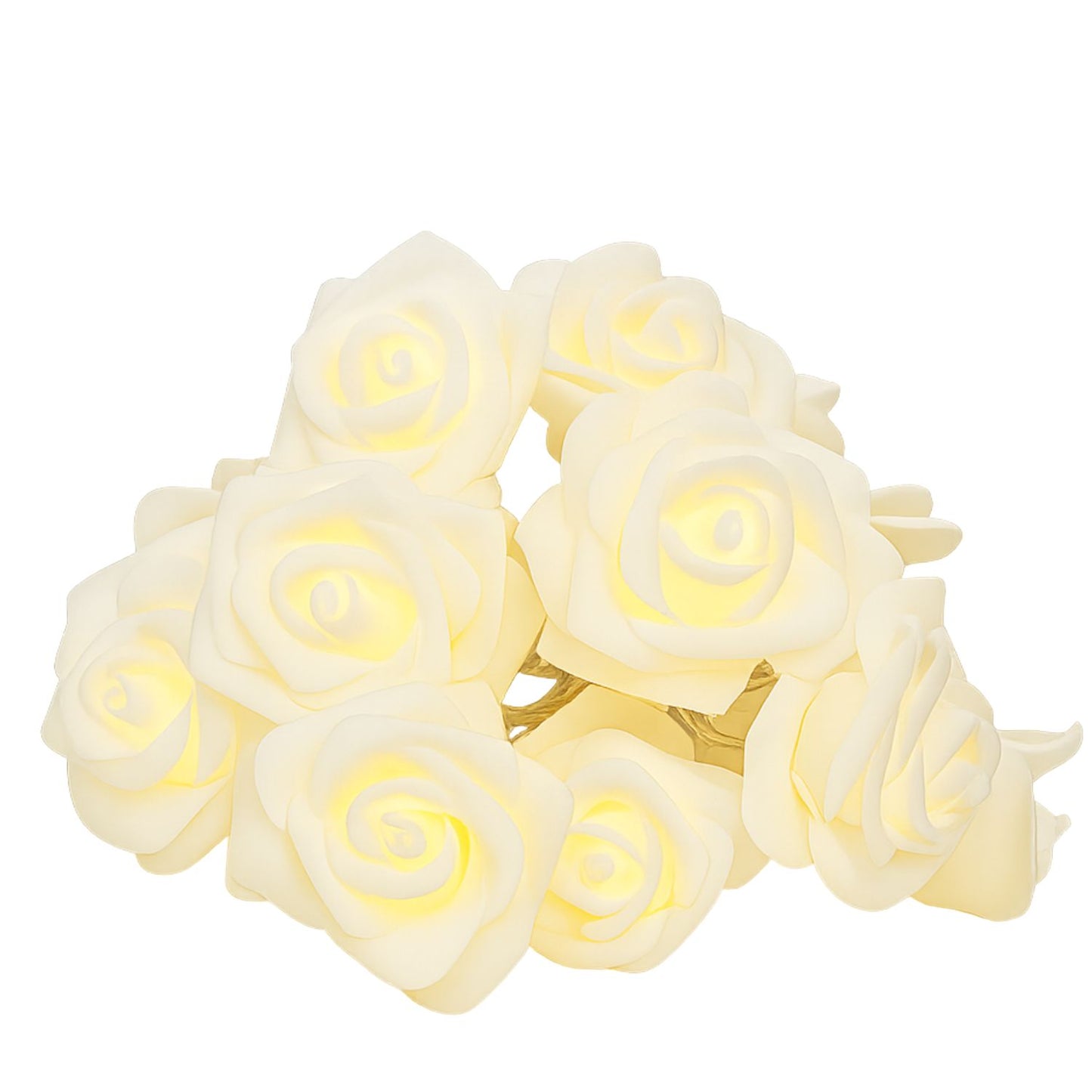 Elegani 20 LED Warm White Rose String Lights – 9.5ft Soft PE Flowers for Wedding & Home Decor
