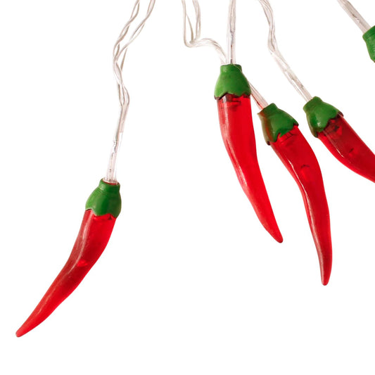 Elegani 10 LED Chili Pepper String Lights – Warm White Decorative Indoor Outdoor Accent Lighting