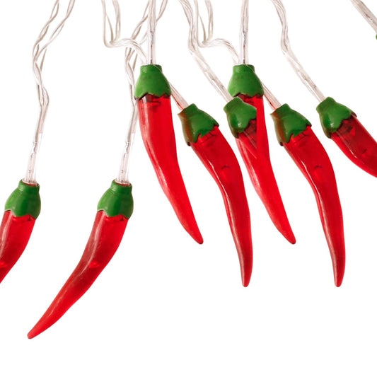 Elegani 20 LED Chili Pepper String Lights – Warm White Indoor Outdoor Decorative Lighting