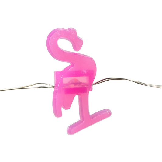 Elegani 20 LED Pink Flamingo String Lights – Tropical Decor for Patio, Poolside or Indoor Use, 7 Ft
