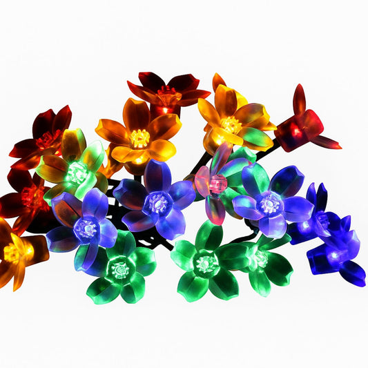 Elegani Super Pack-Cherry Blossom Flower LED String Lights – 20 Multi-Color LEDs, 9.5ft Indoor Floral Decor, 12 Pack Display