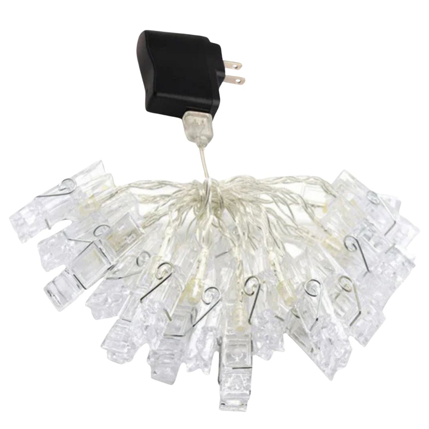 Elegani 40 LED Photo Clip String Lights – 14ft Clear Cable with Large Clips for Bedroom & Dorm Décor