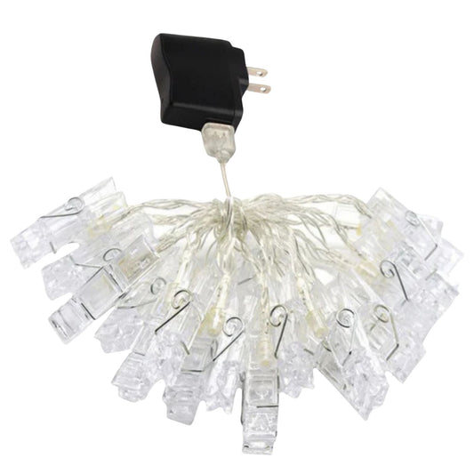 Elegani 40 LED Photo Clip String Lights – 14ft Clear Cable with Large Clips for Bedroom & Dorm Décor