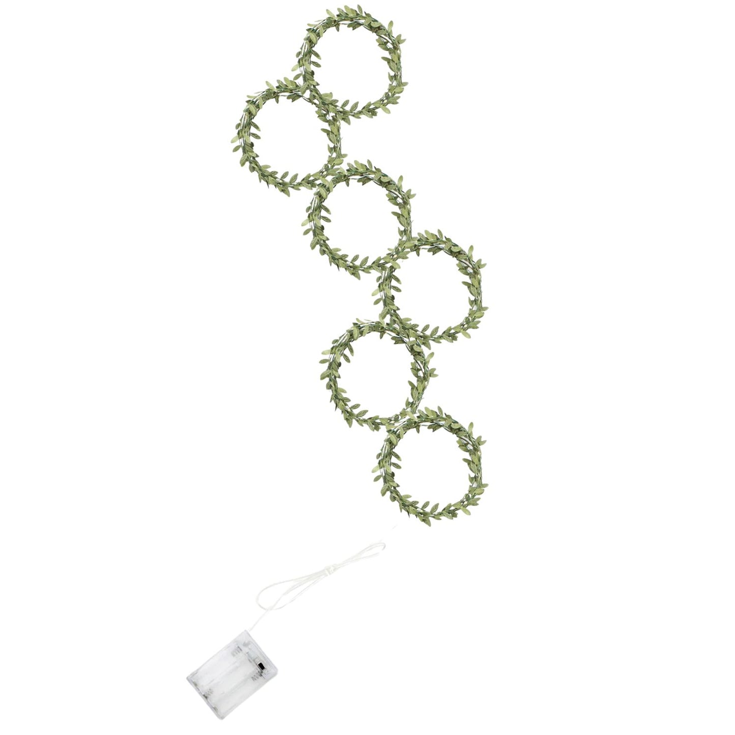 Elegani 96 LED Green Leaf Vine Fairy Curtain Lights – 5.2ft x 2ft Hanging Faux Garland Lighted Backdrop with 6 Strands, Warm White Glow, Indoor Outdoor Decorative Wall or Patio Light