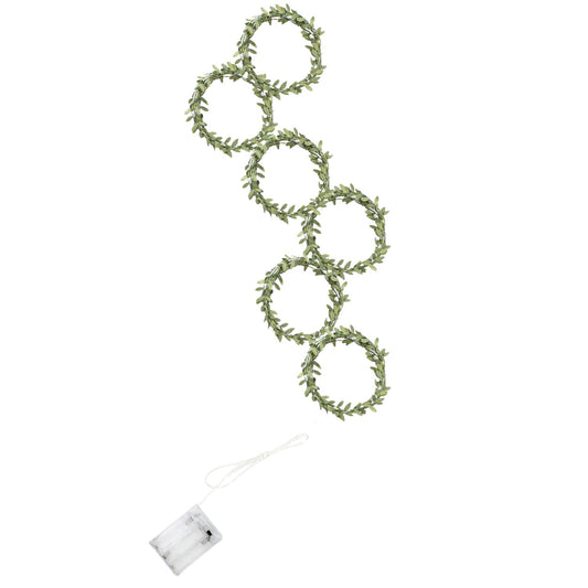 Elegani 96 LED Green Leaf Vine Fairy Curtain Lights – 5.2ft x 2ft Hanging Faux Garland Lighted Backdrop with 6 Strands, Warm White Glow, Indoor Outdoor Decorative Wall or Patio Light