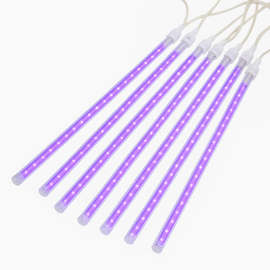 Elegani 8-Tube Snowfall Lights – 50cm Purple LED Meteor Shower Lights, Indoor/Outdoor, Waterproof, Plug-In, Holiday & Party Decoration